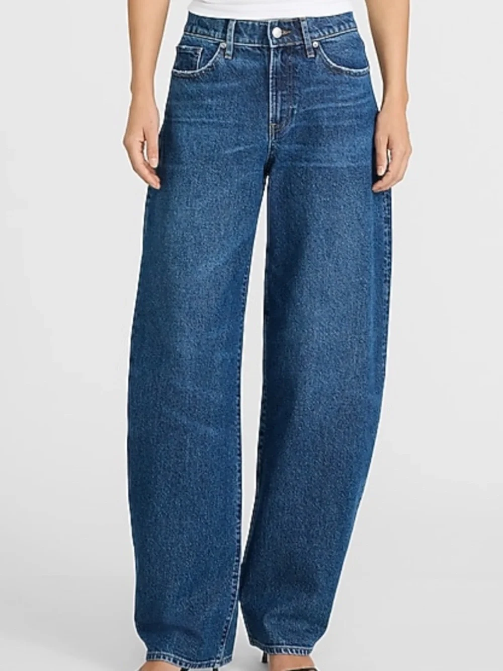 Express Wide Leg Jeans in Classic Blue - Picture 1 of 5
